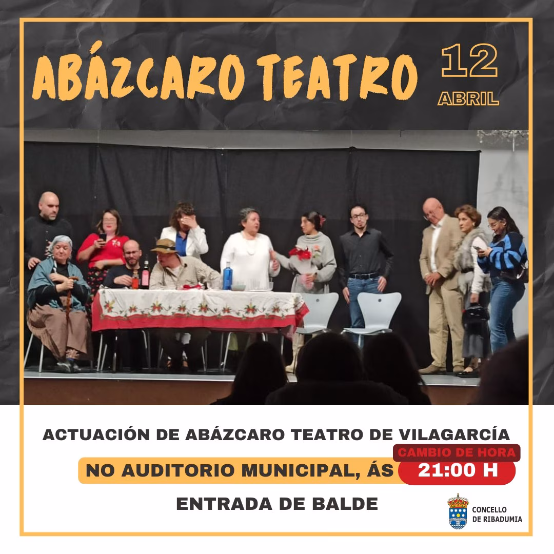 Actuación de Abázcaro Teatro: "Aquí as fabas, a caldeiradas" en Ribadumia