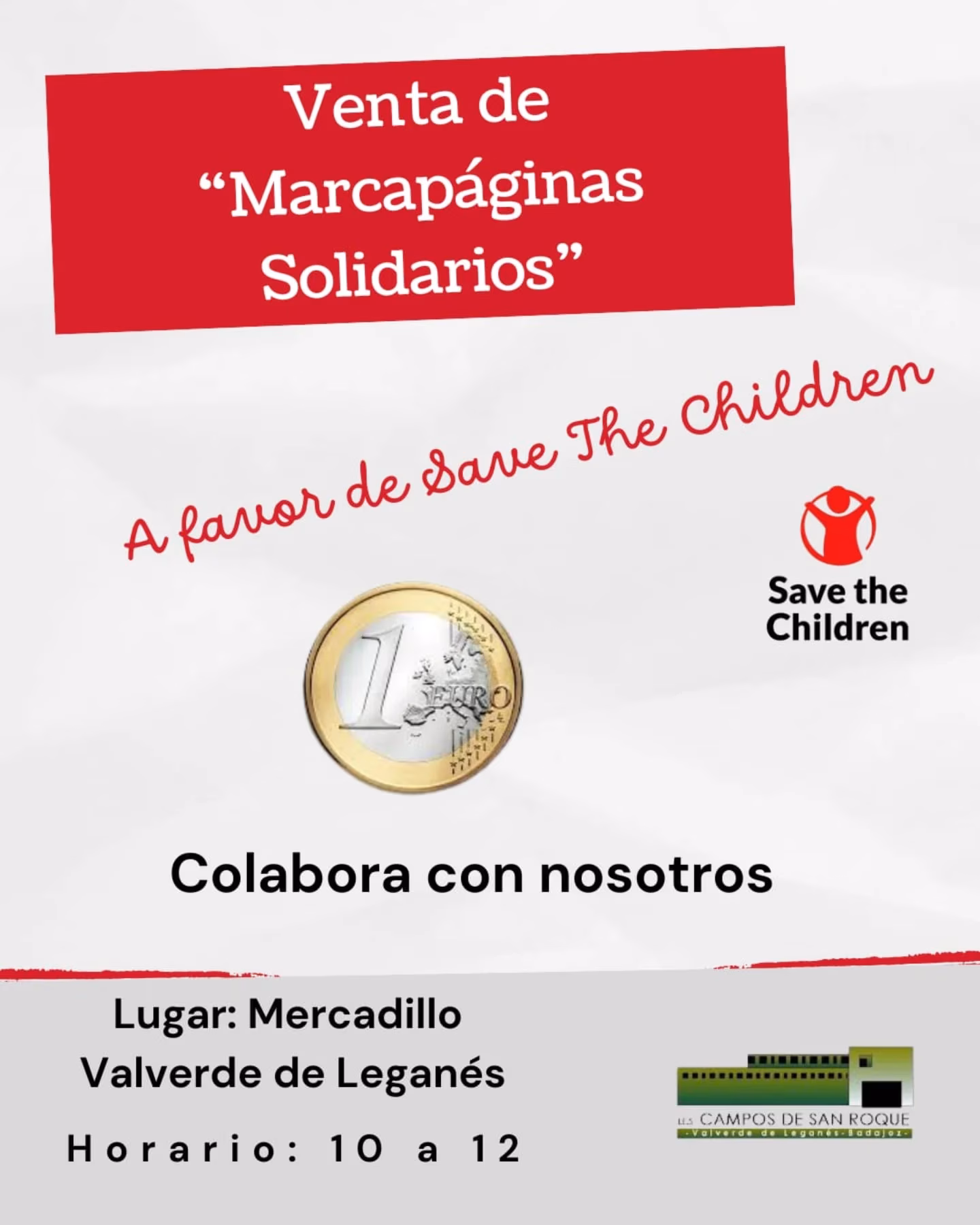Venta de Marcapáginas Solidarios en Valverde de Leganés