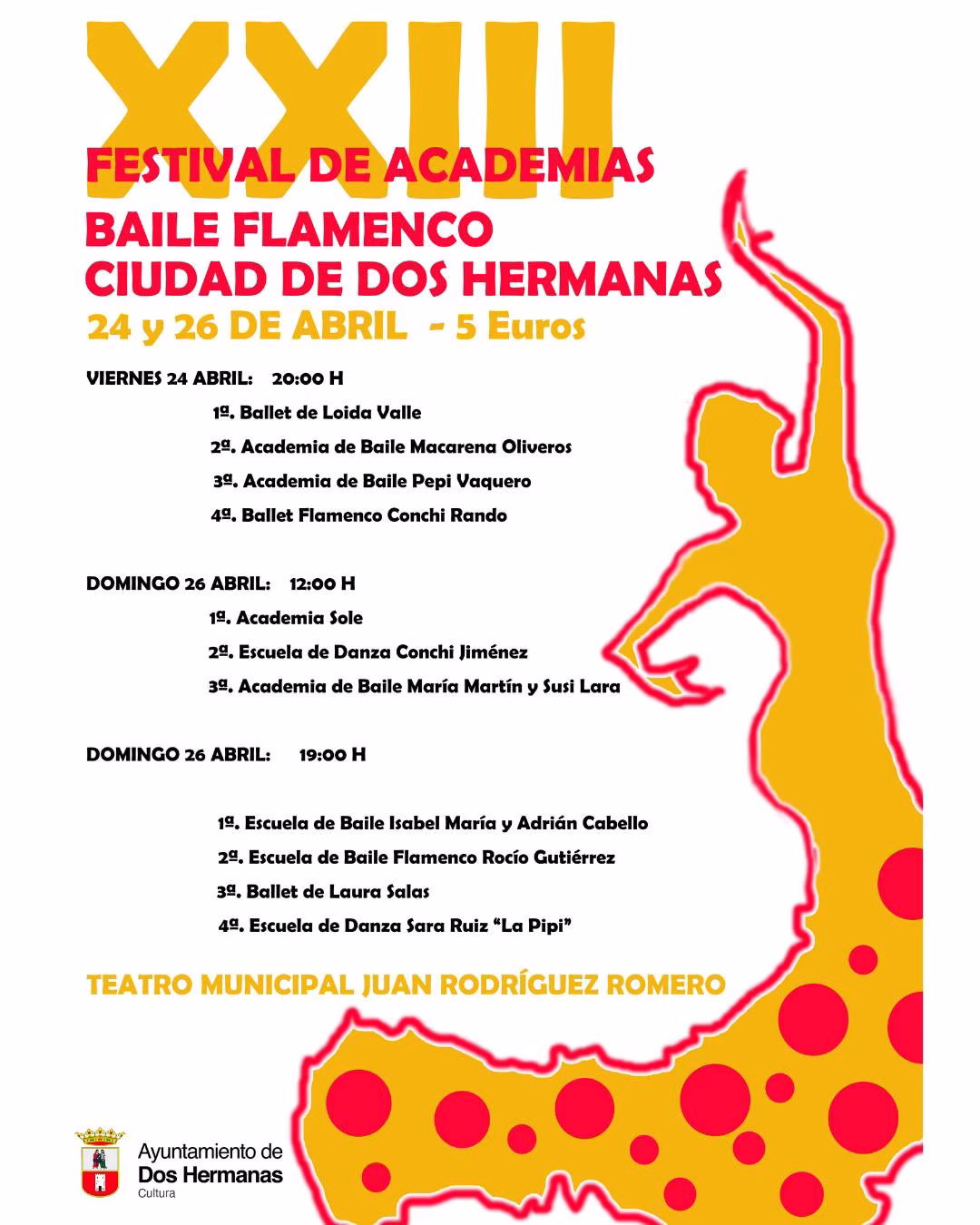 XXIII Festival de Academias de Baile Flamenco - Sesión Domingo 26 de abril (12:00 h) en Dos Hermanas