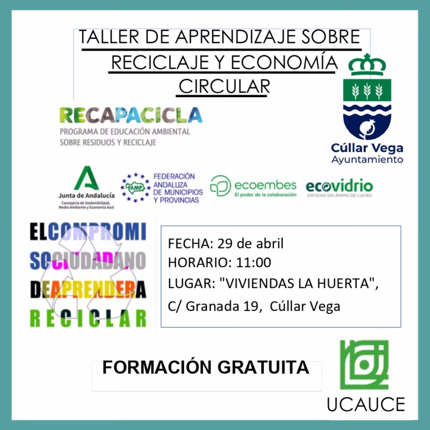 Taller de aprendizaje sobre Reciclaje y Economía Circular en Cúllar Vega