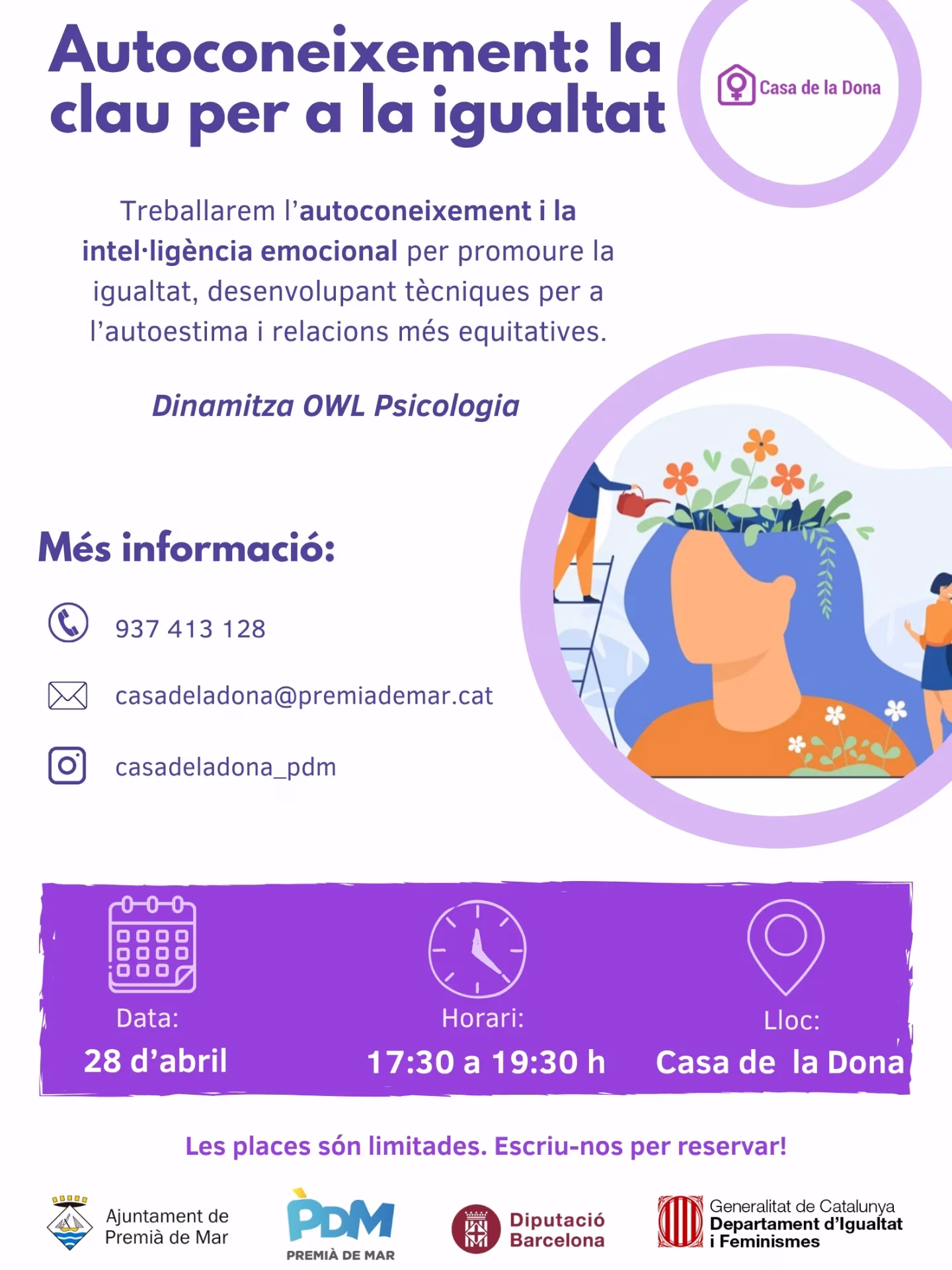 TALLER: Autoconeixement: la clau per a la igualtat en Premià de Mar