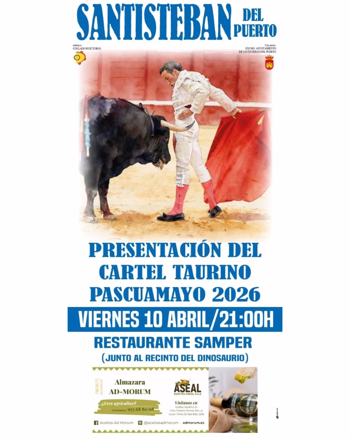 Presentación del Cartel Taurino Pascua Mayo 2026 en Santisteban del Puerto