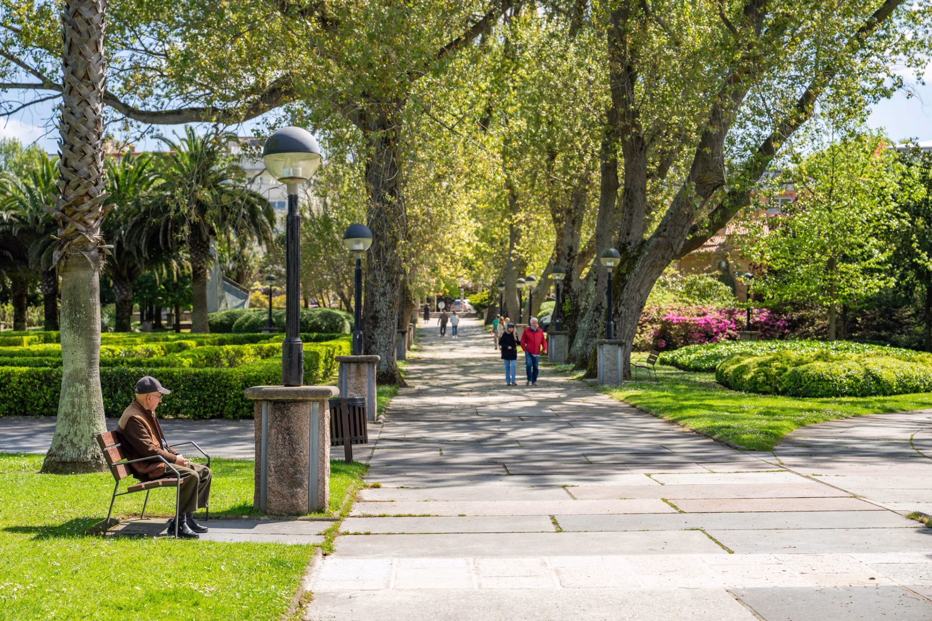 Renovación del pavimento de las calles interiores del parque en Oleiros