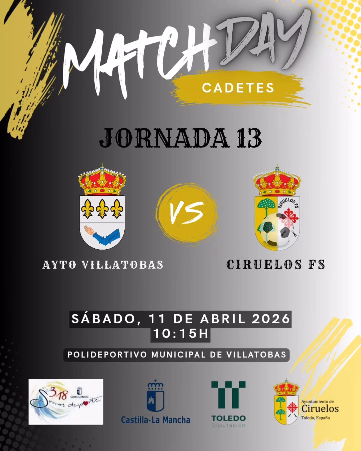 Partido de Cadetes: Ayto. Villatobas vs Ciruelos FS en Ciruelos