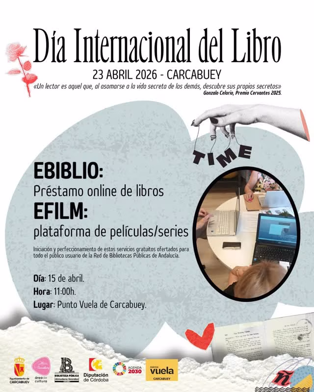 Actividades para celebrar el Día del Libro: Aprende a usar EBiblio y Efilm en Carcabuey
