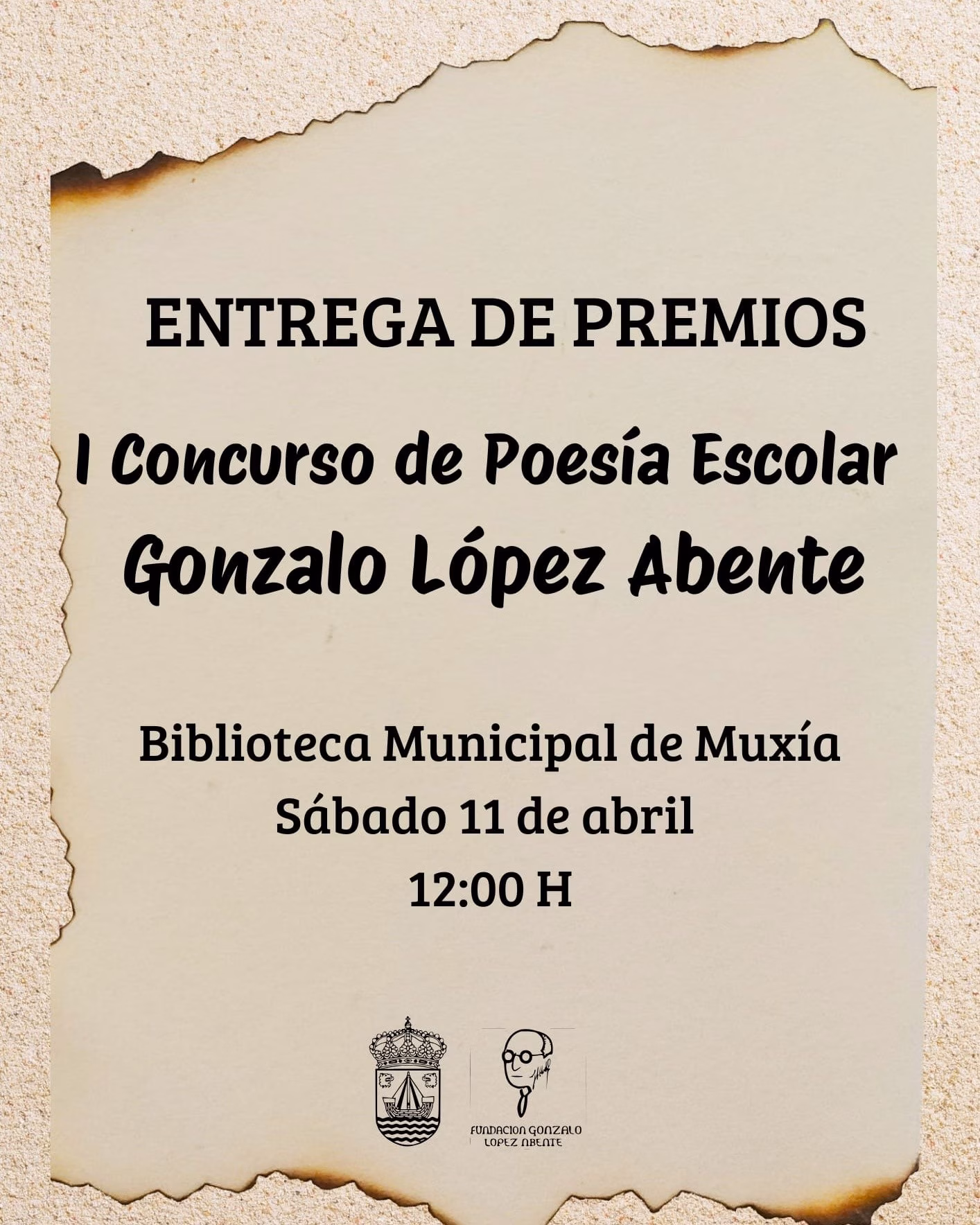 Entrega de premios do I Concurso de Poesía Escolar Gonzalo López Abente en Muxía