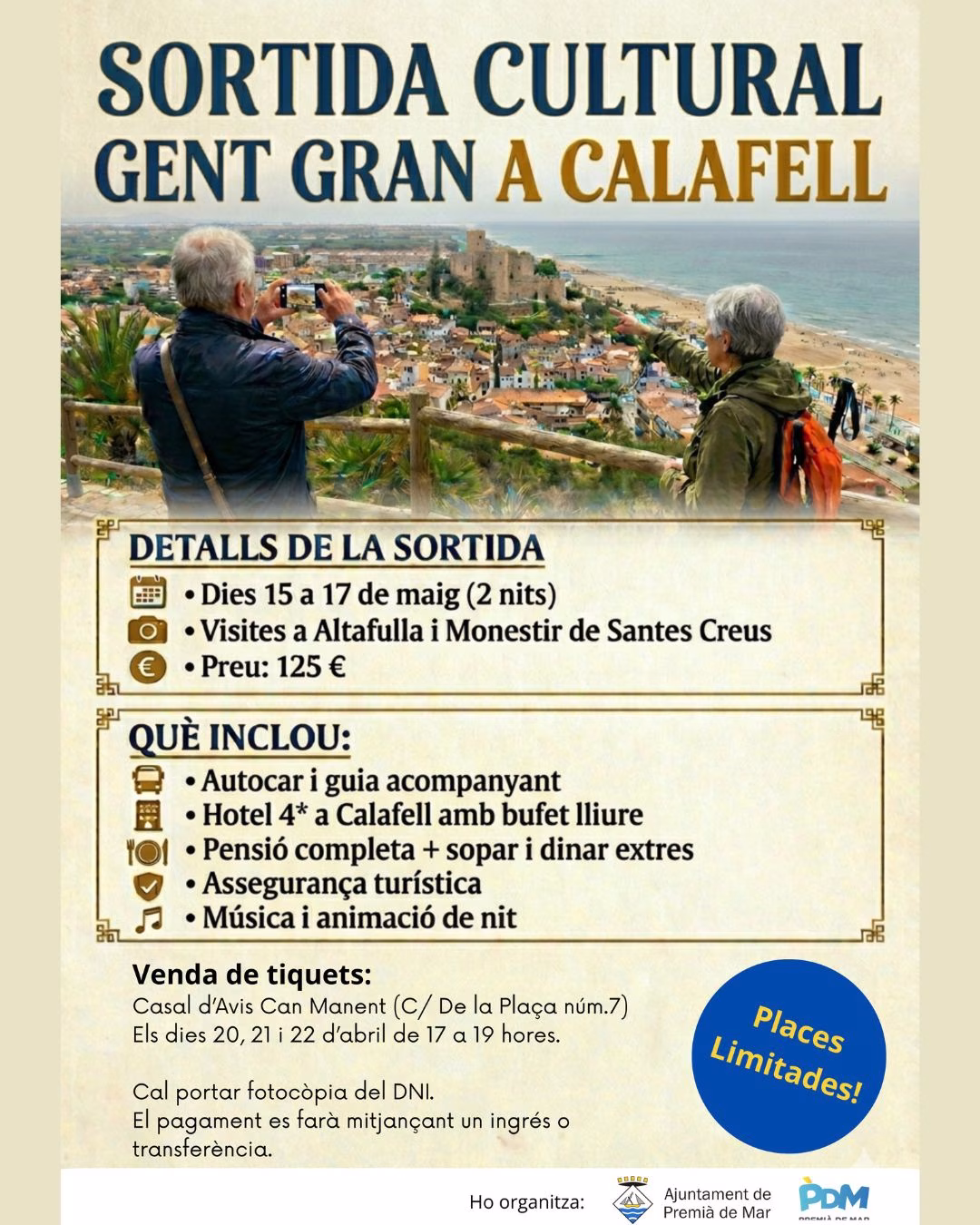 Sortida cultural per a Gent Gran a Calafell en Premià de Mar