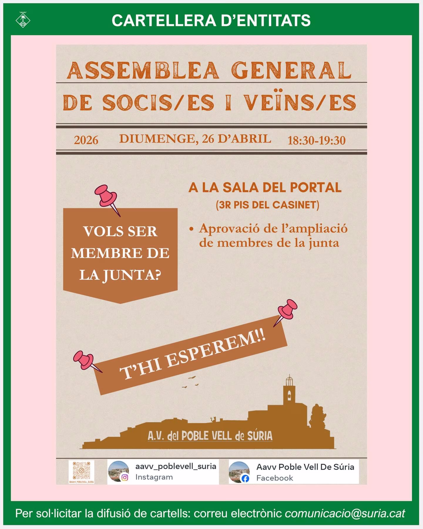 Assemblea General de l’Associació de Veïns del Poble Vell en Súria