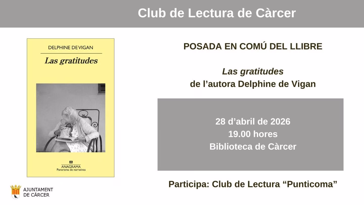 Sessió del Club de Lectura: 'Las gratitudes' en Càrcer