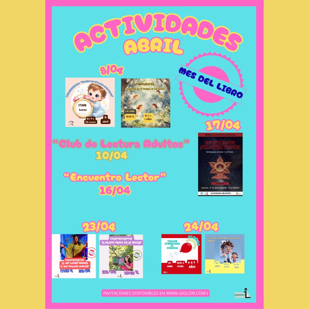 Actividades Abril Mes del Libro en Illescas