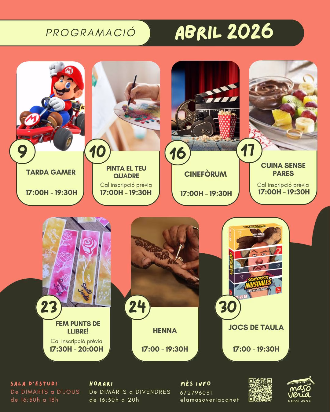 Activitats de l'abril 2026 en Canet de Mar