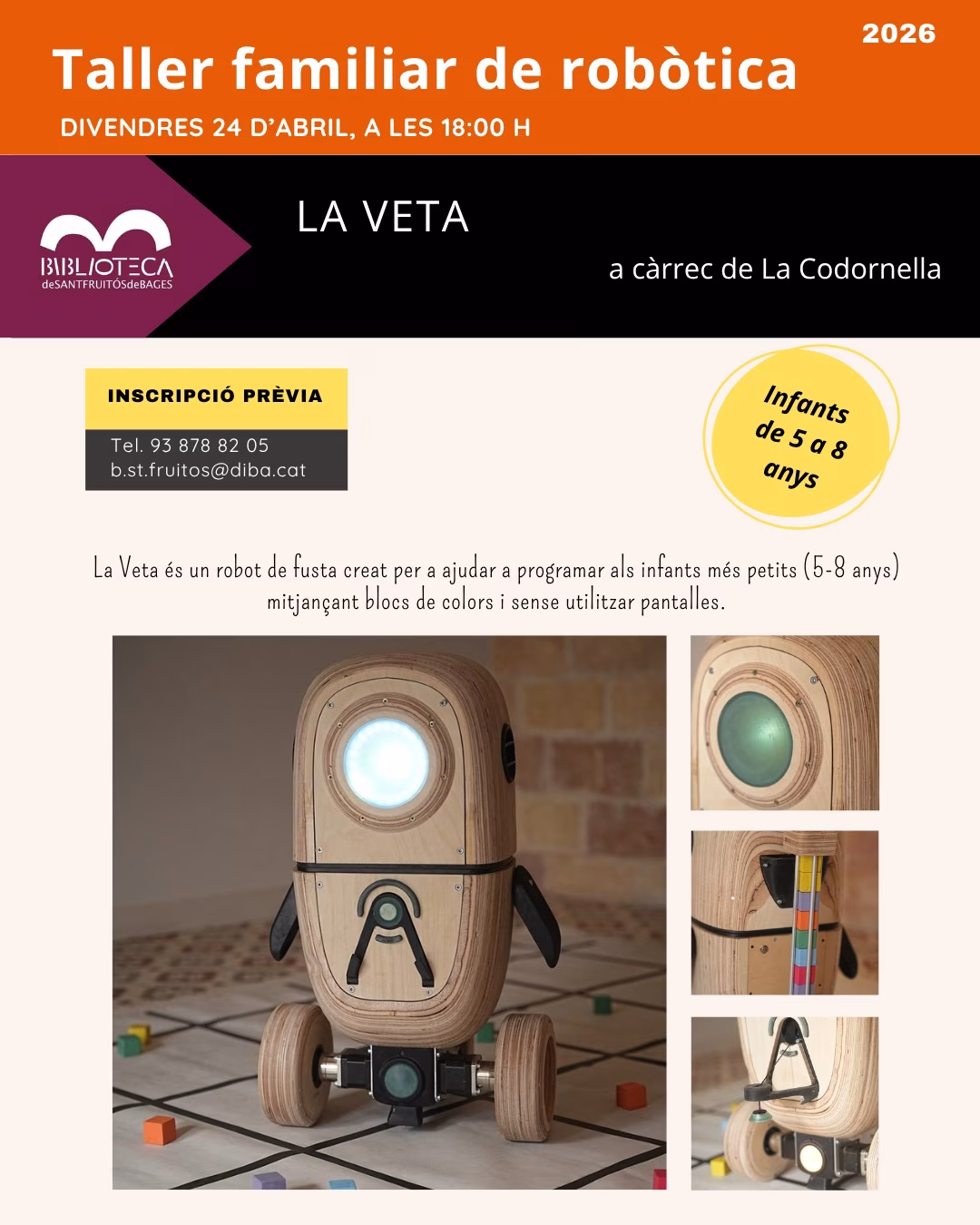 Taller familiar de robòtica amb La Veta en Sant Fruitós de Bages