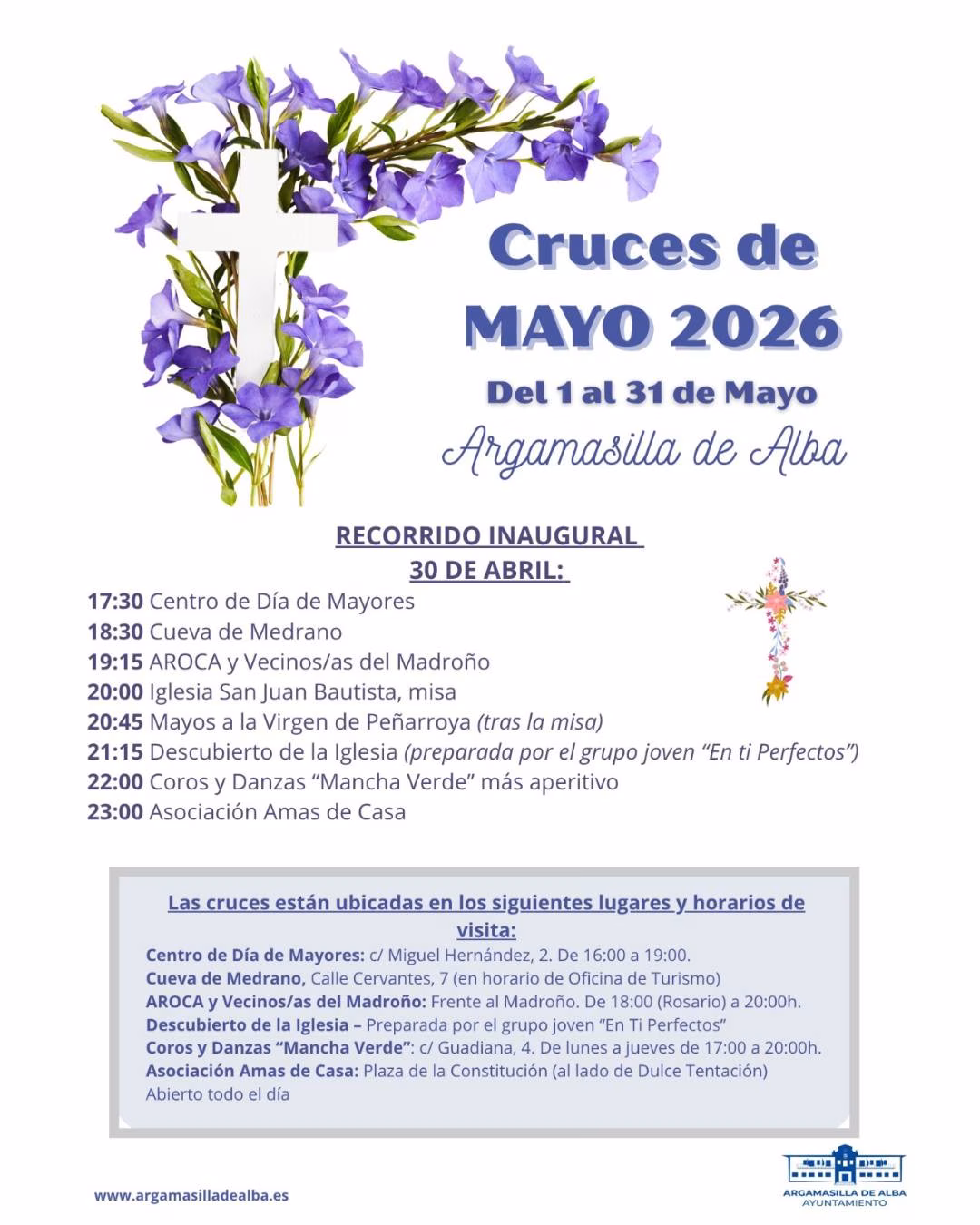 Recorrido Inaugural de las Cruces de Mayo en Argamasilla de Alba