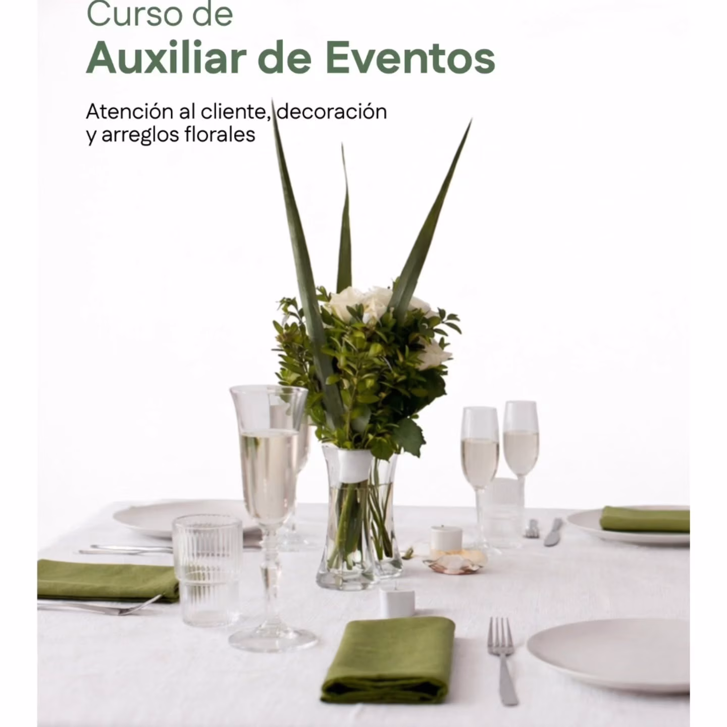 Curso de Auxiliar de Eventos: atención al cliente, decoración y arreglos florales en Castuera