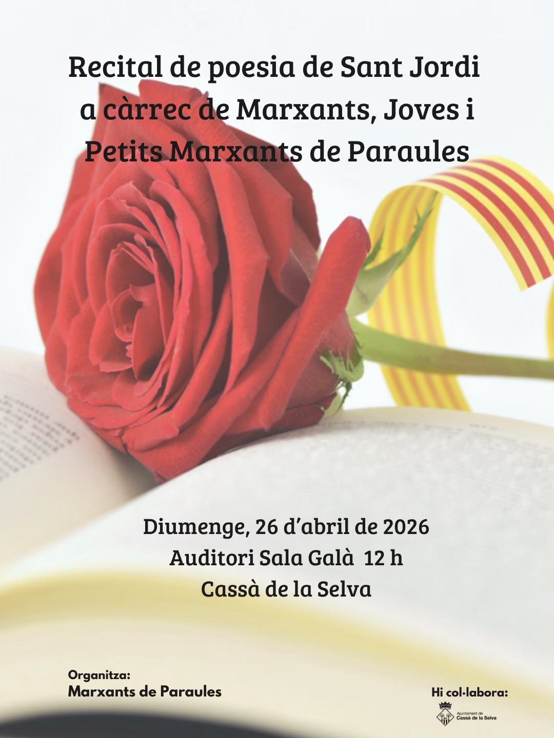 Recital de poesia de Sant Jordi en Cassà de la Selva