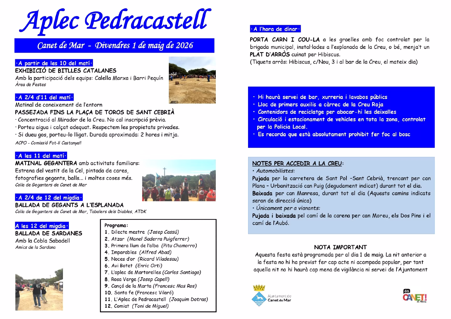 Aplec de Pedracastell 2026 en Canet de Mar