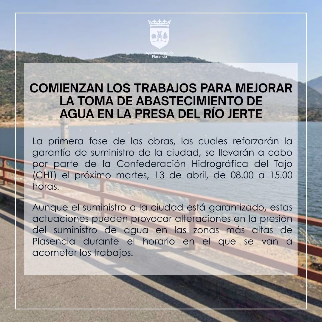 Mejora del abastecimiento de agua en Plasencia en Plasencia