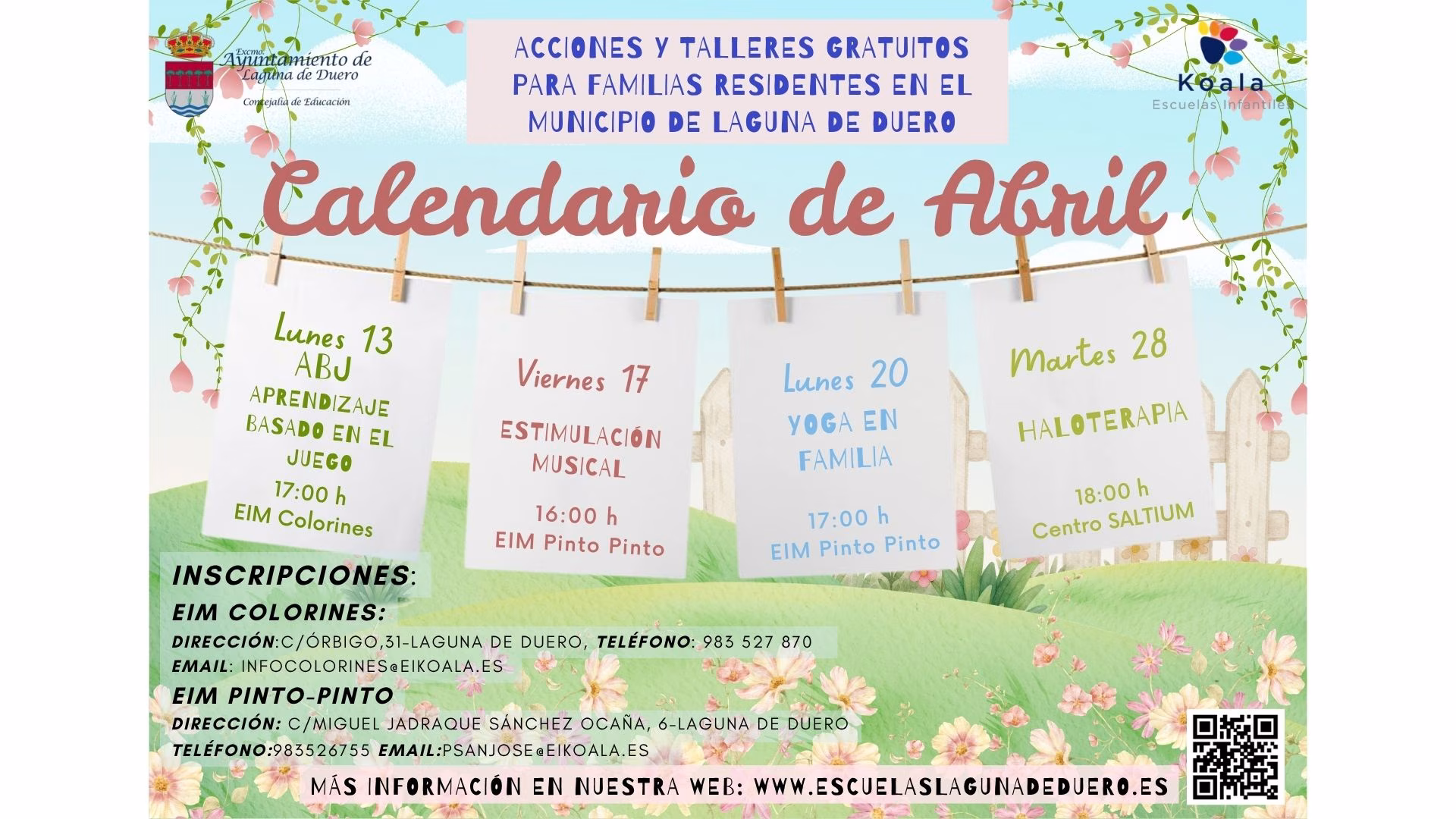 Calendario de Abril en Laguna de Duero