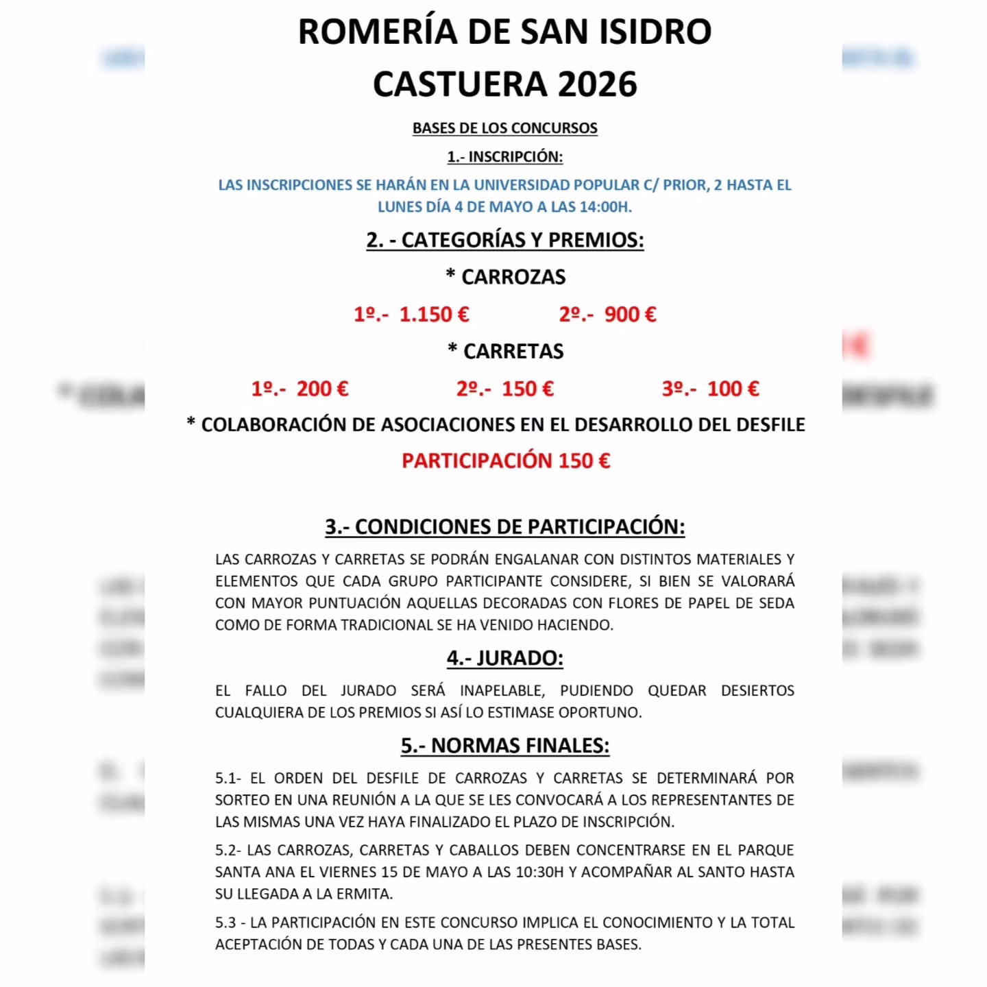 Desfile y Procesión de la Romería de San Isidro en Castuera