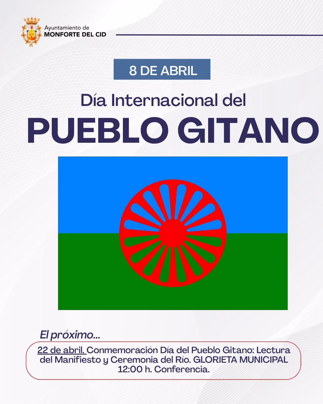 Conmemoración Día del Pueblo Gitano: Lectura del Manifiesto y Ceremonia del Río en Monforte del Cid