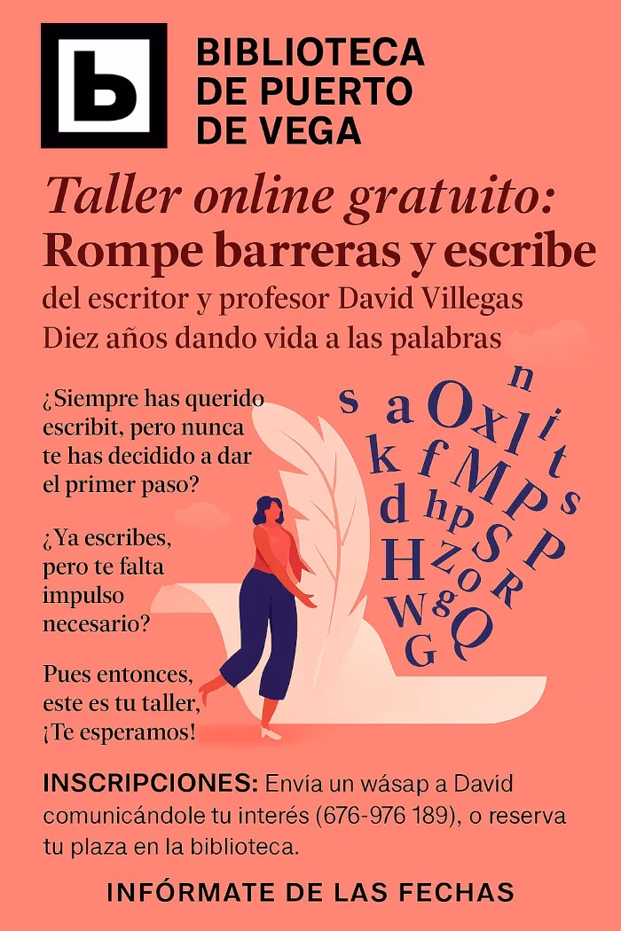 Taller de escritura gratuito "Rompe barreras y escribe" en Navia