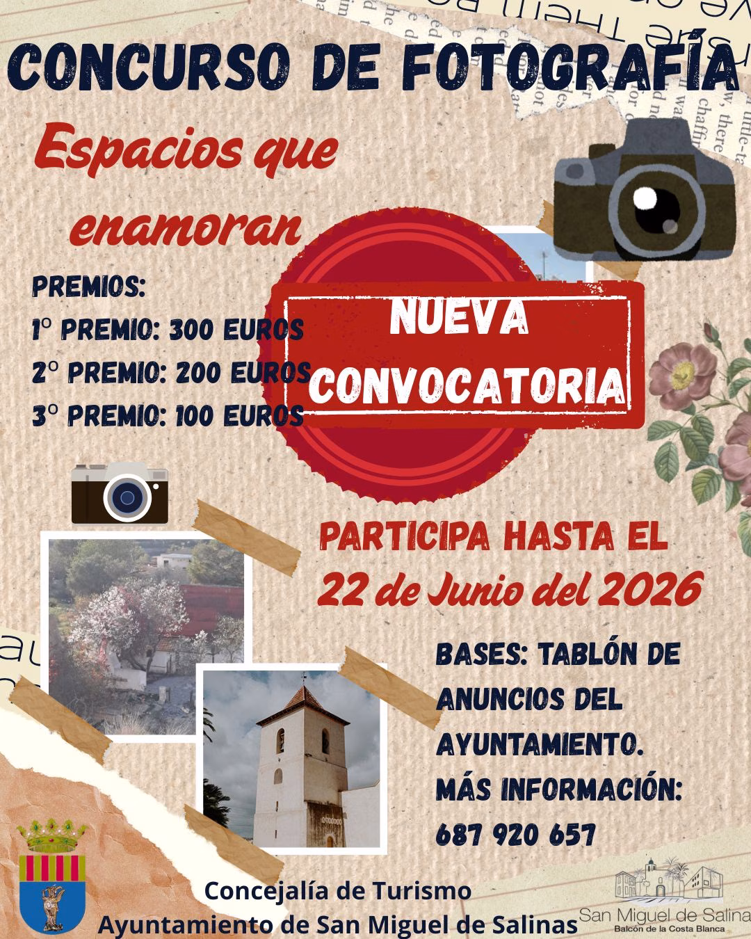Concurso Fotográfico “Espacios que enamoran 2026” en San Miguel de Salinas