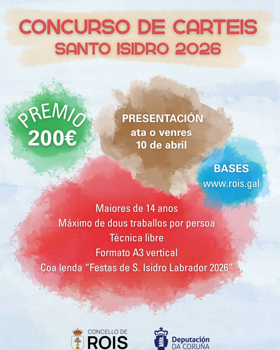 Concurso de carteis das Festas do Santo Isidro 2026 en Rois