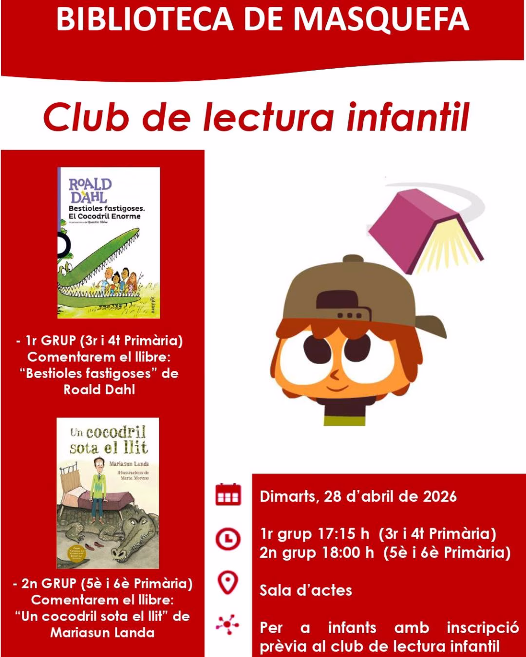 Club de lectura infantil (3r i 4t Primària) en Masquefa