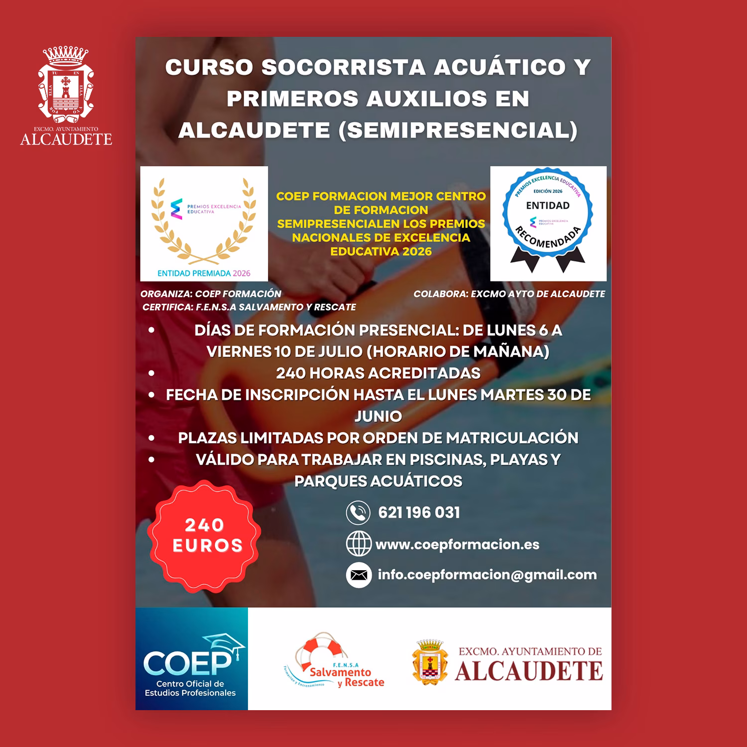 Curso Socorrista Acuático y Primeros Auxilios en Alcaudete