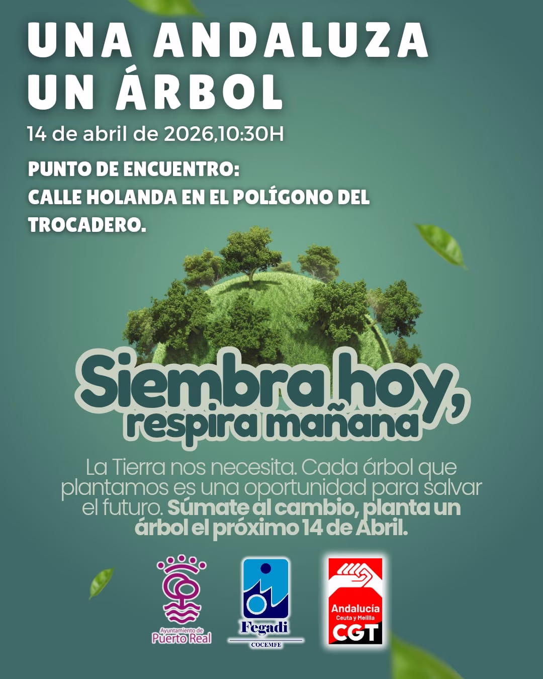 Jornada de reforestación y convivencia en el Pinar del Trocadero en Puerto Real