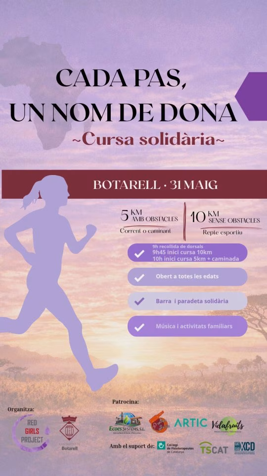 Cursa solidària: Cada pas, un nom de dona en Botarell