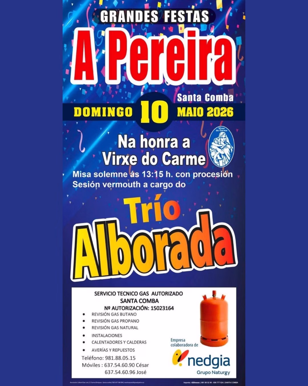 Misa solemne con procesión en Santa Comba