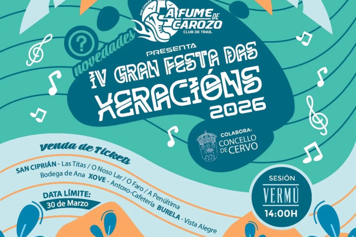 Cartel de Agenda Fin de Semana Concello de Cervo en Cervo