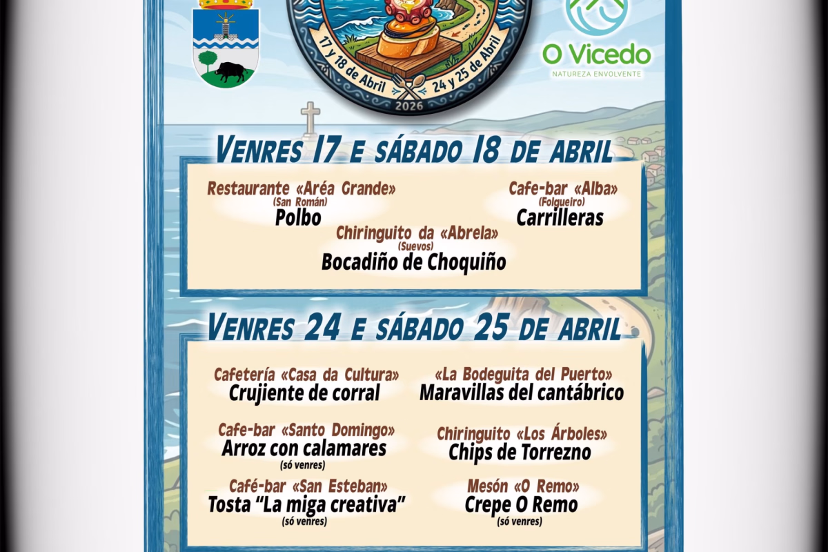 Cartel de XVI Ruta de Pinchos do Concello do Vicedo en O Vicedo
