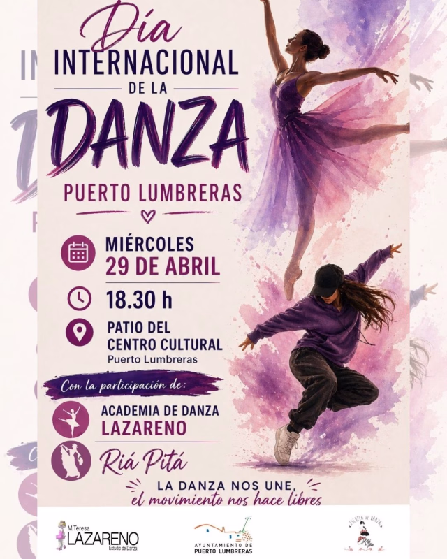 Celebración del Día Internacional de la Danza con exhibición de bailes en Puerto Lumbreras