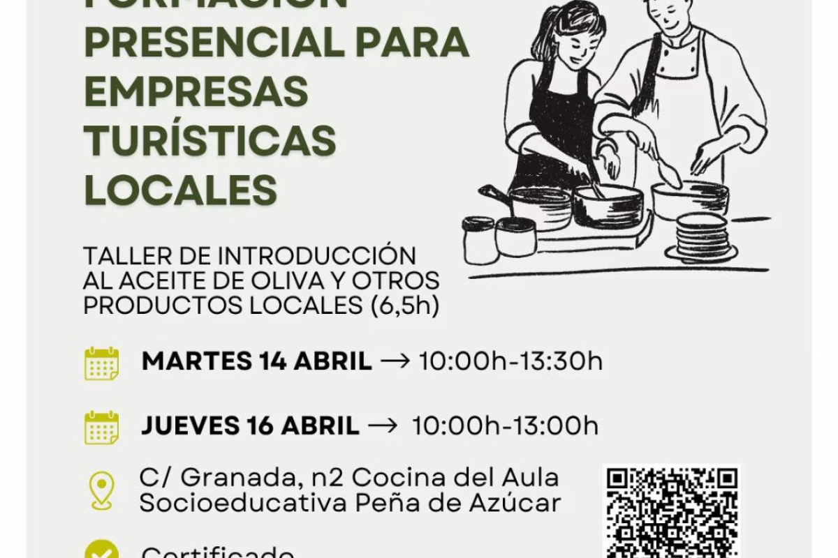 Cartel de Taller de introducción al aceite de oliva y otros productos locales en Martos
