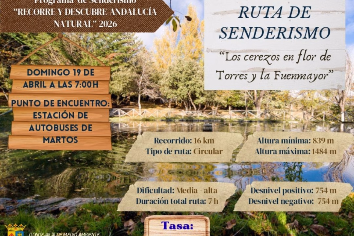 Ruta de senderismo: “Los cerezos en flor de Torres y la Fuenmayor” en Martos