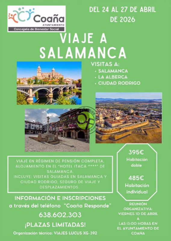 Cartel de Viaje a Salamanca en Coaña