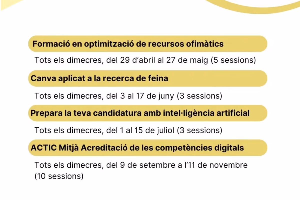 Cartel de Formació Ocupacional 2026 en Viladecavalls