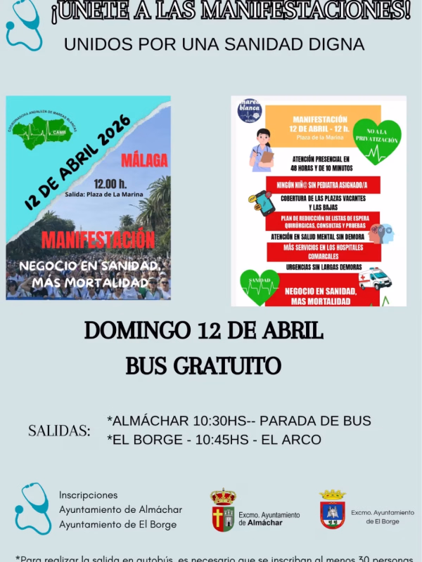 Manifestación por una sanidad pública digna en El Borge