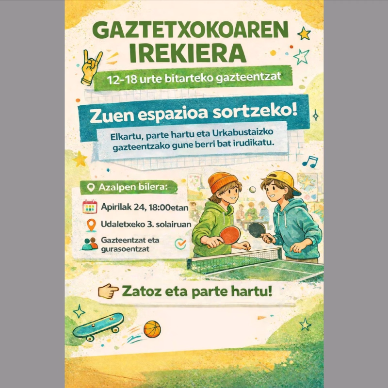 Presentación proyecto Gaztetxoko en Urkabustaiz