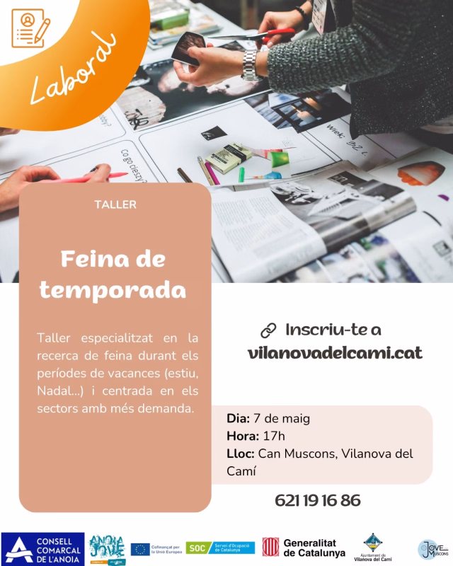 Taller Feina de temporada en Vilanova del Camí