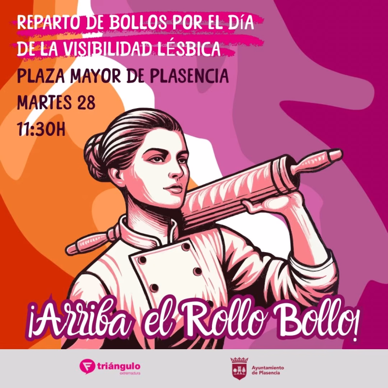 Celebración de la Visibilidad Lésbica con reparto de bollos en Plasencia