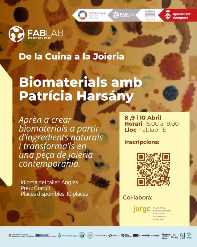 Taller de Biomaterials – De la cuina a la joieria en Amposta