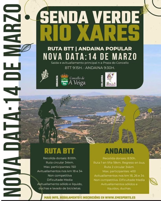Andaina e BTT Senda Verde do Río Xares  en A Veiga en A Veiga
