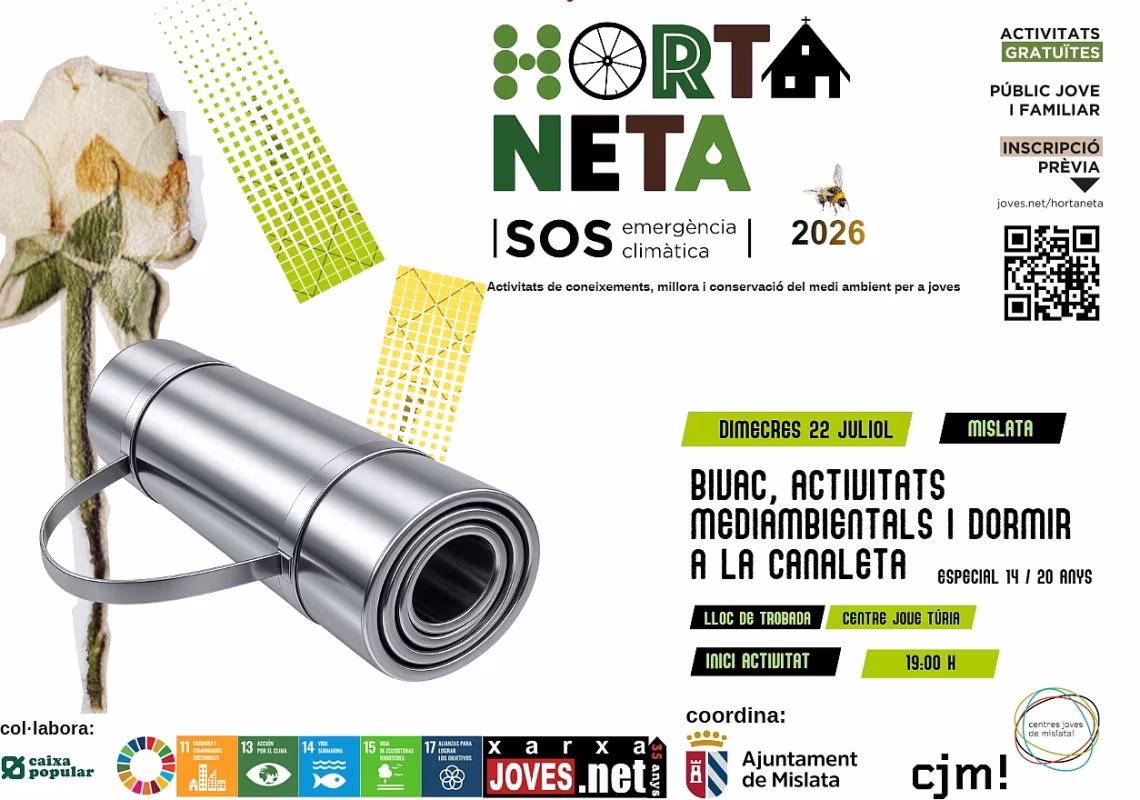 Bivac, activitats mediambientals i dormir a la Canaleta en Mislata