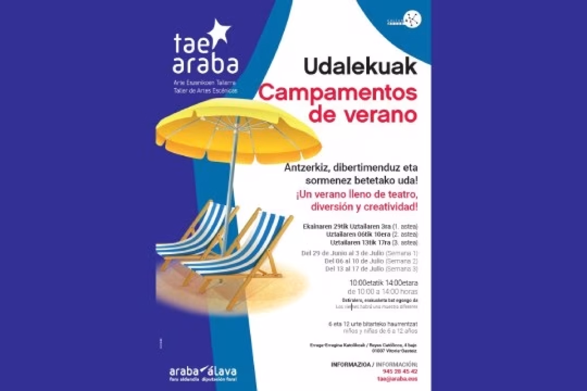 Campamentos de teatro de verano 2026 en Vitoria-Gasteiz
