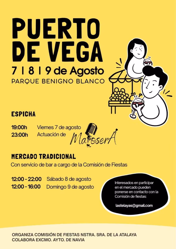 Cartel de Celebración en Puerto de Vega en Navia