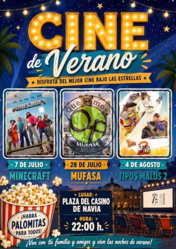 Cartel de Cine de Verano en Navia en Navia