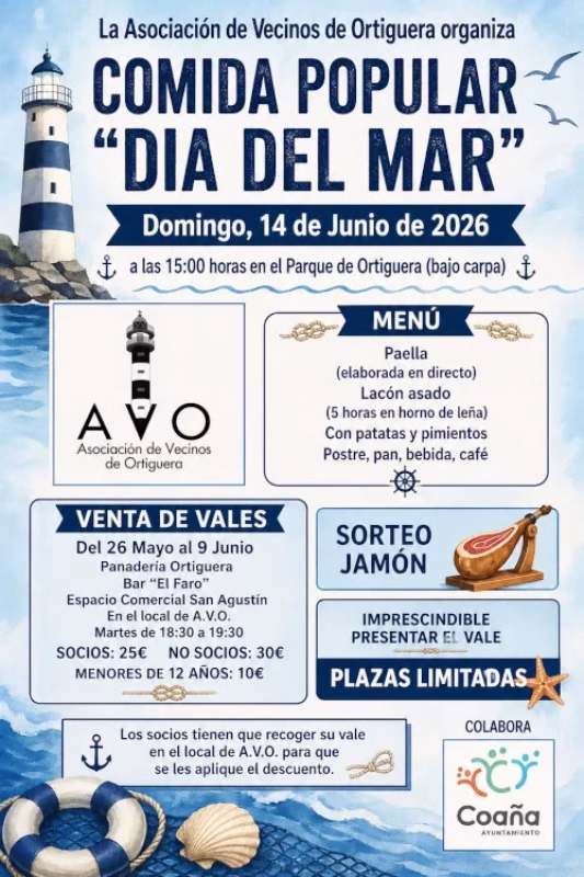 Comida Popular del Día del Mar en Ortiguera en Coaña